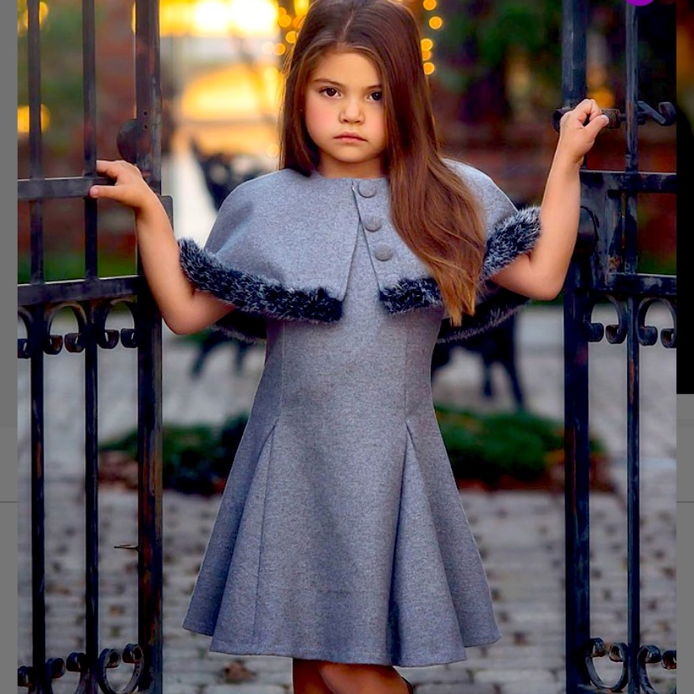 NWT Gray dress with cape